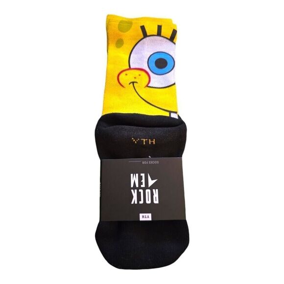 Nickelodeon SpongeBob Rock Em Socks Youth SZ 2-5.5 - Picture 3 of 5